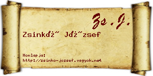 Zsinkó József névjegykártya